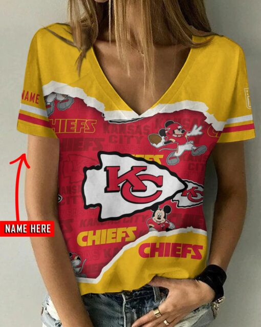 Kansas City Chiefs Personalized V-neck Women T-shirt BG842