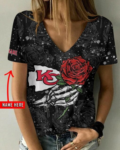 Kansas City Chiefs Personalized V-neck Women T-shirt BG855