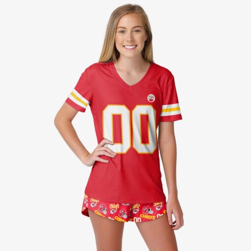 Kansas City Chiefs Summer V-neck Women T-shirt 145