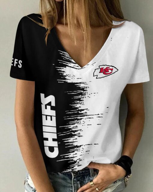 Kansas City Chiefs Summer V-neck Women T-shirt BG16