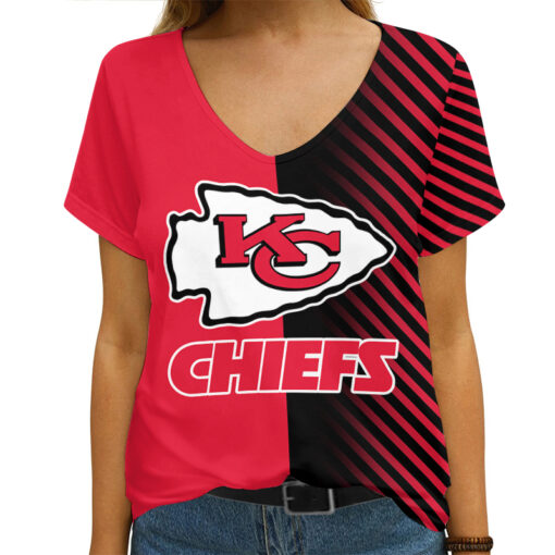 Kansas City Chiefs V-neck Women T-shirt AGCWTS144