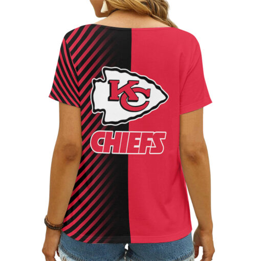 Kansas City Chiefs V-neck Women T-shirt AGCWTS144