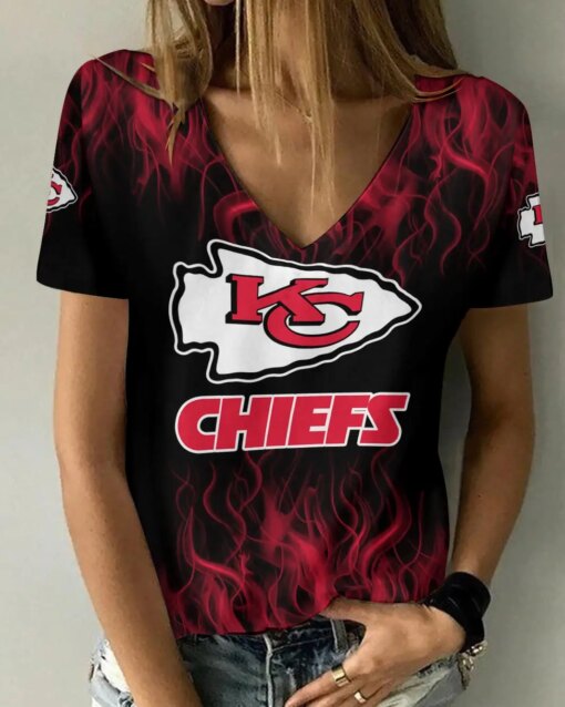 Kansas City Chiefs V-neck Women T-shirt BG568