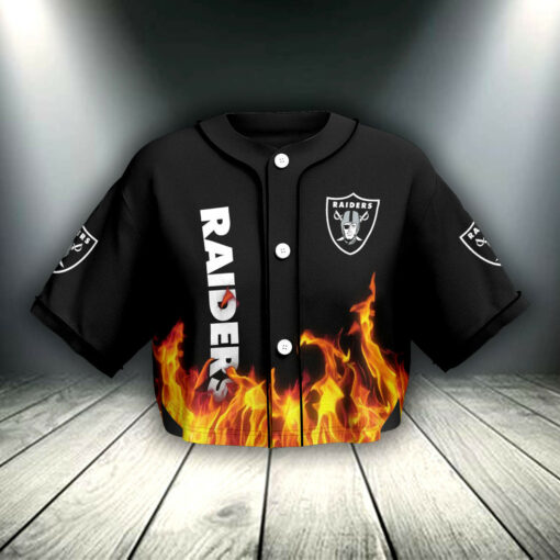 Las Vegas Raiders Crop Top Baseball Jersey 18