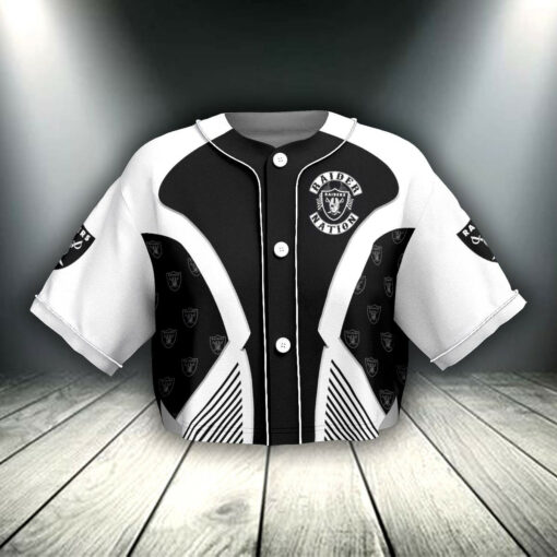 Las Vegas Raiders Crop Top Baseball Jersey 3