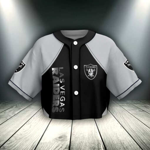 Las Vegas Raiders Crop Top Baseball Jersey 66