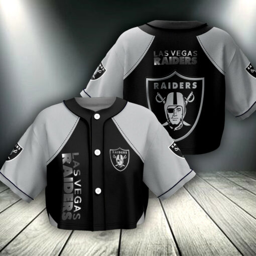 Las Vegas Raiders Crop Top Baseball Jersey 66