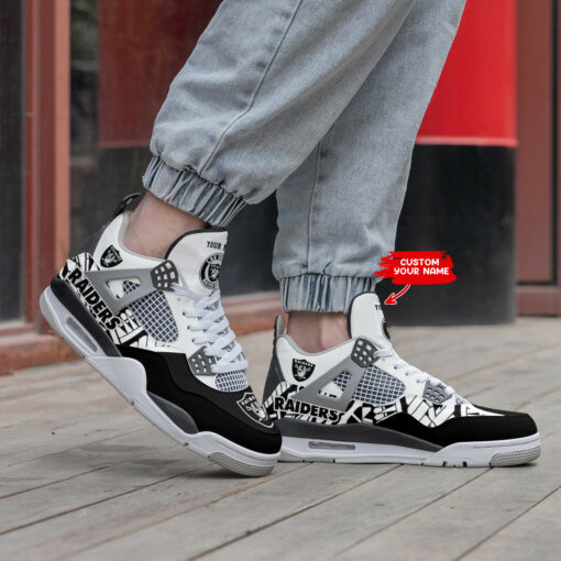 Las Vegas Raiders Personalized AJ4 Sneaker BG175