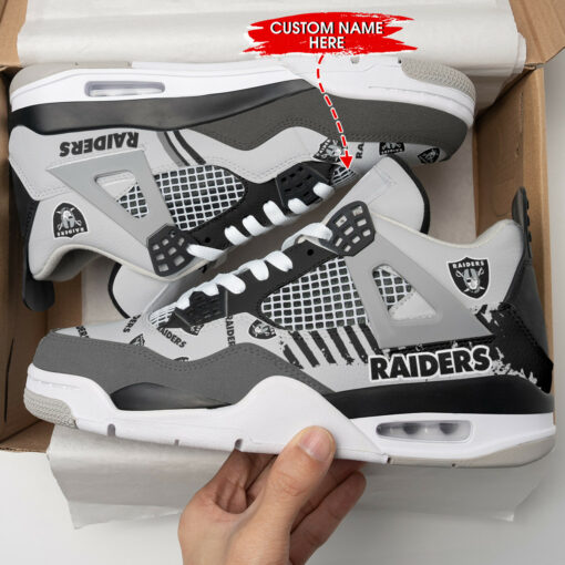 Las Vegas Raiders Personalized AJ4 Sneaker BG207