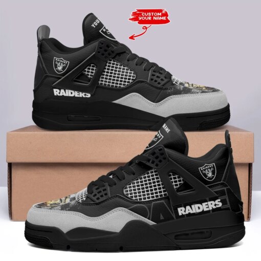 Las Vegas Raiders Personalized AJ4 Sneaker BGAJ4S367