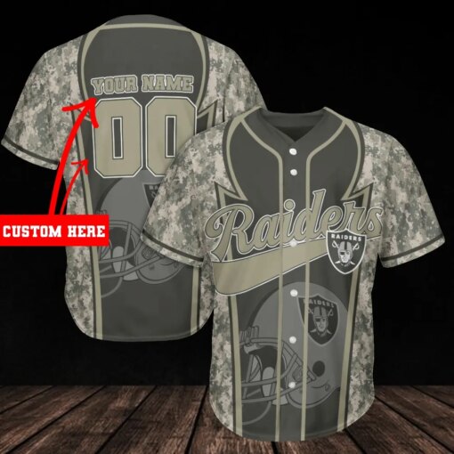 Las Vegas Raiders Personalized Baseball Jersey BG1009