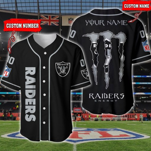 Las Vegas Raiders Personalized Baseball Jersey BG176