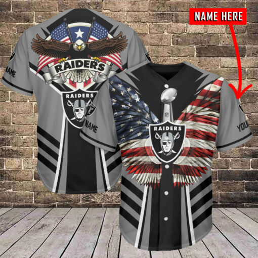 Las Vegas Raiders Personalized Baseball Jersey BG607