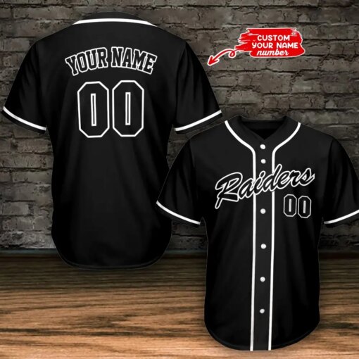 Las Vegas Raiders Personalized Baseball Jersey BG780