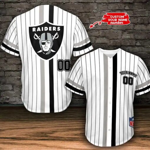 Las Vegas Raiders Personalized Baseball Jersey BG858