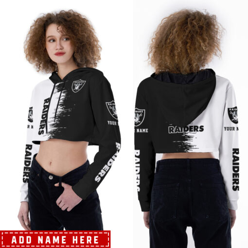 Las Vegas Raiders Personalized Combo Croptop Hoodie And Leggings AZCLG063+AZC2CHD063