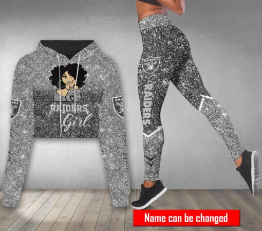 Las Vegas Raiders Personalized Combo Croptop Hoodie And Leggings AZCLG089+AZC2CHD089