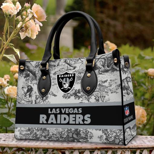 Las Vegas Raiders Personalized Leather Hand Bag BB316