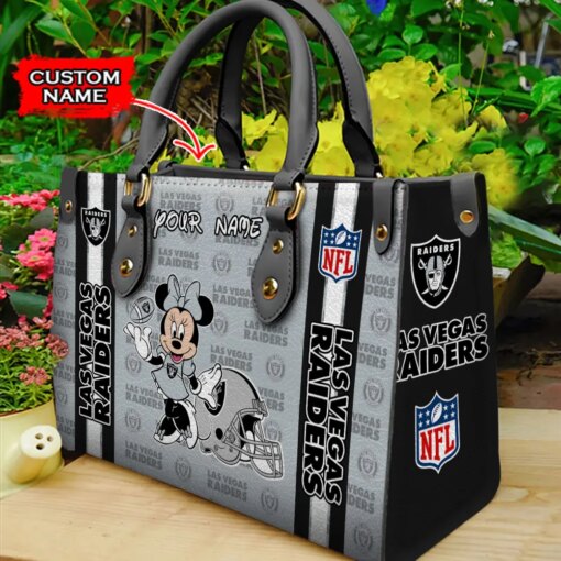 Las Vegas Raiders Personalized Leather Hand Bag BBLTHB520