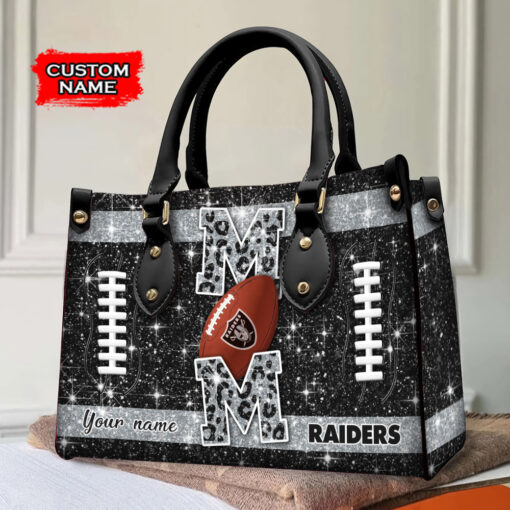 Las Vegas Raiders Personalized Leather Hand Bag BBLTHB584