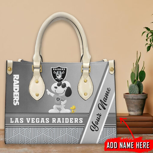 Las Vegas Raiders Personalized Leather Hand Bag BBLTHB718