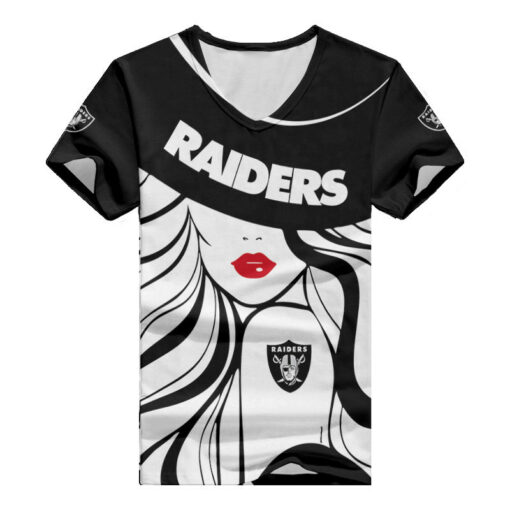 Las Vegas Raiders Personalized Summer V-neck Women T-shirt 151