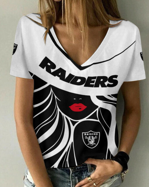 Las Vegas Raiders Personalized Summer V-neck Women T-shirt 151