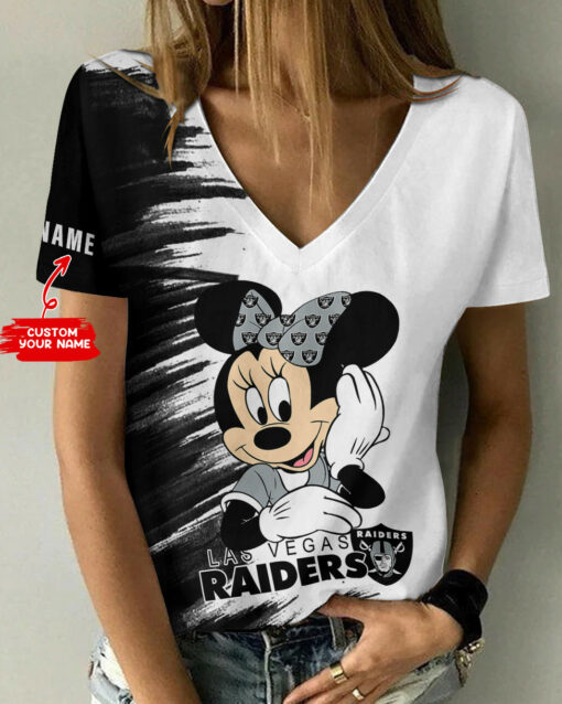 Las Vegas Raiders Personalized Summer V-neck Women T-shirt BG349