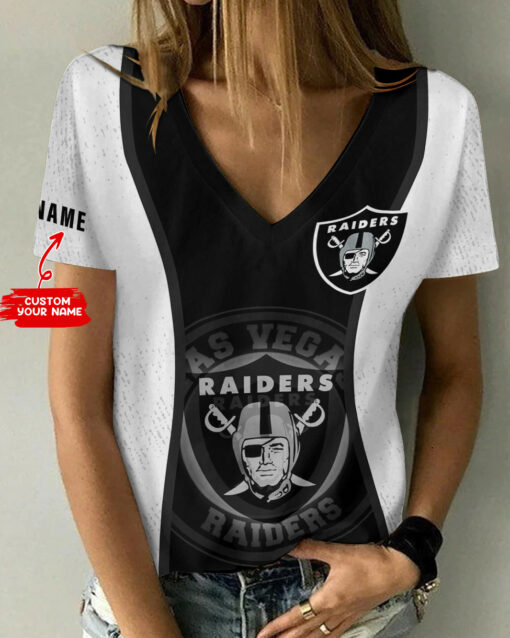 Las Vegas Raiders Personalized Summer V-neck Women T-shirt BG416