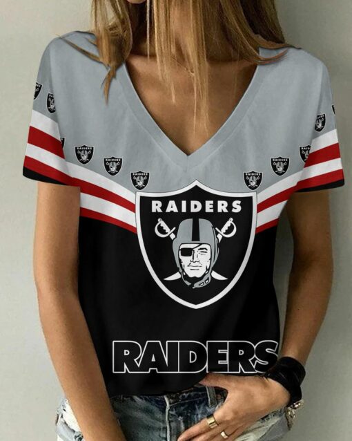 Las Vegas Raiders Personalized V-neck Women T-shirt