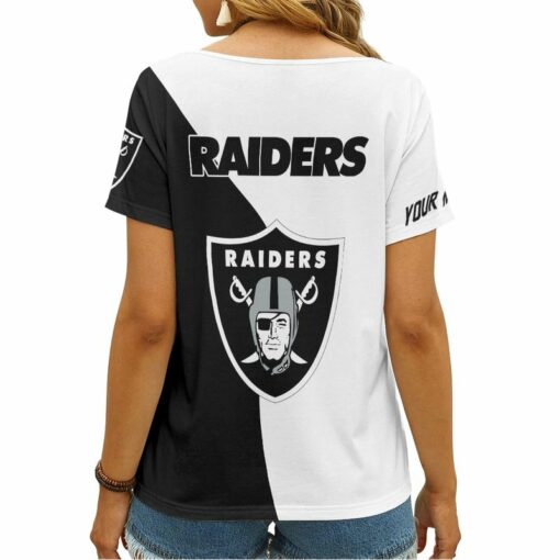 Las Vegas Raiders Personalized V-neck Women T-shirt