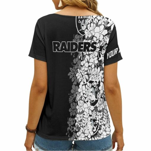 Las Vegas Raiders Personalized V-neck Women T-shirt