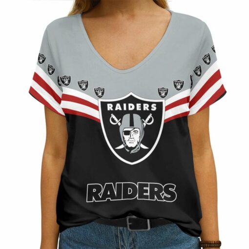 Las Vegas Raiders Personalized V-neck Women T-shirt