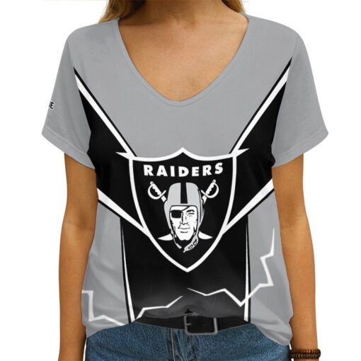 Las Vegas Raiders Personalized V-neck Women T-shirt AGC59