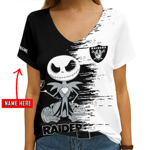 Las Vegas Raiders Personalized V-neck Women T-shirt AGCWTS121