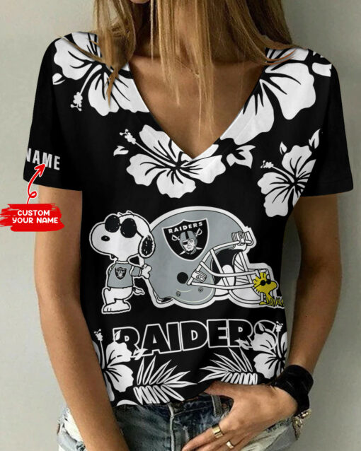 Las Vegas Raiders Personalized V-neck Women T-shirt BG461