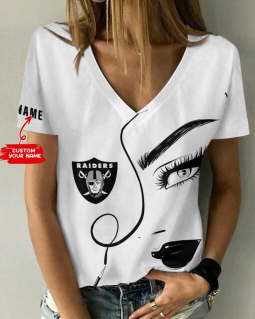 Las Vegas Raiders Personalized V-neck Women T-shirt BG513