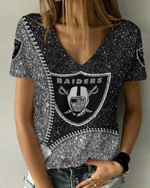 Las Vegas Raiders Personalized V-neck Women T-shirt BG677