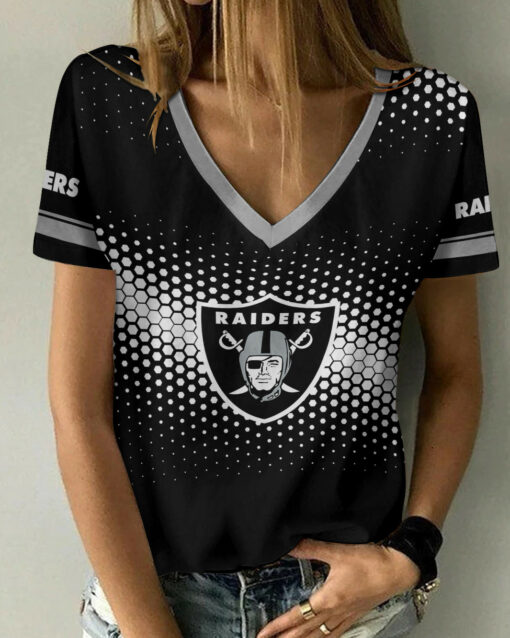 Las Vegas Raiders Summer V-neck Women T-shirt 126