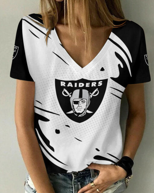 Las Vegas Raiders Summer V-neck Women T-shirt BG266