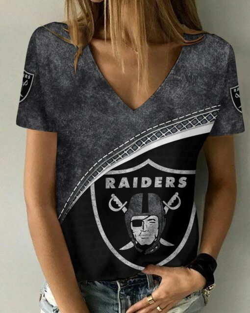 Las Vegas Raiders V-neck Women T-shirt BG715