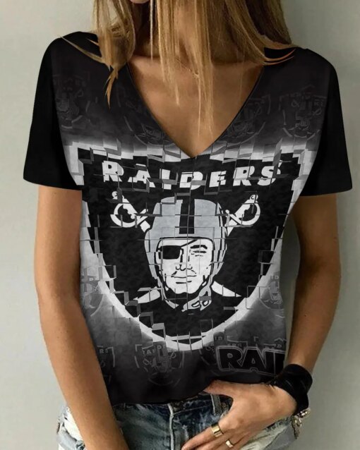 Las Vegas Raiders V-neck Women T-shirt BG804