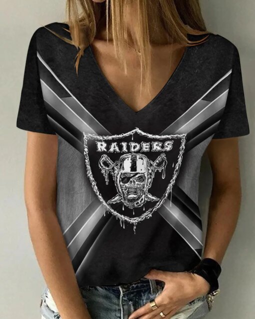 Las Vegas Raiders V-neck Women T-shirt BG805