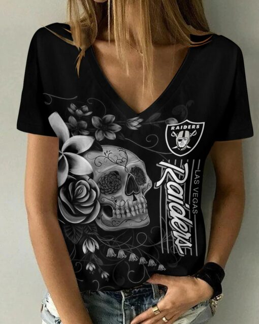 Las Vegas Raiders V-neck Women T-shirt BG825