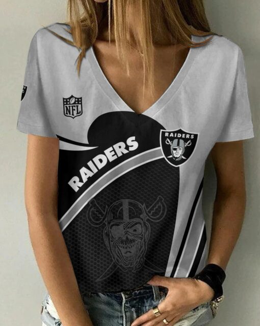 Las Vegas Raiders V-neck Women T-shirt BG866