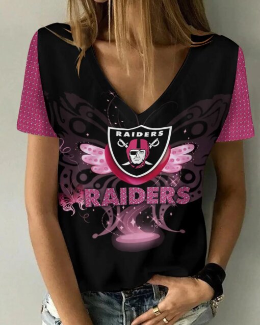 Las Vegas Raiders V-neck Women T-shirt BG889