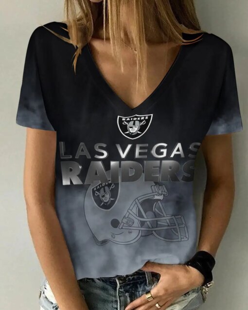 Las Vegas Raiders V-neck Women T-shirt BG933