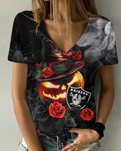 Las Vegas Raiders V-neck Women T-shirt BG970