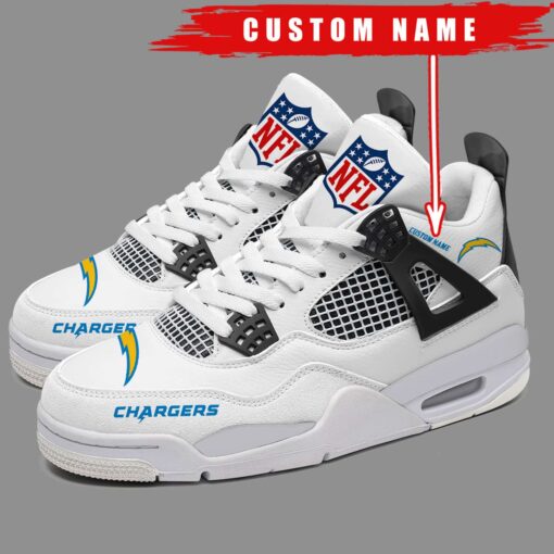 Los Angeles Chargers Personalized AJ4 Sneaker BG289