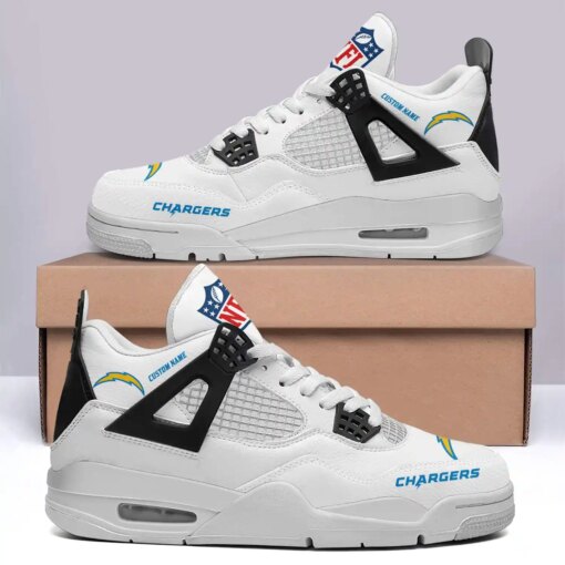 Los Angeles Chargers Personalized AJ4 Sneaker BG289